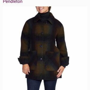Pendleton Women's Plaid Pea Coat - multicolored